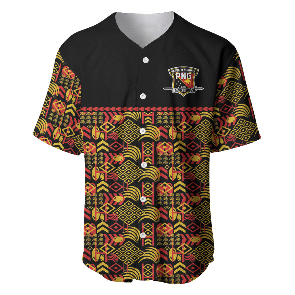 Papua New Guinea Kumuls Baseball Jersey Bird of Paradise Black Version LT9 Black - Polynesian Pride