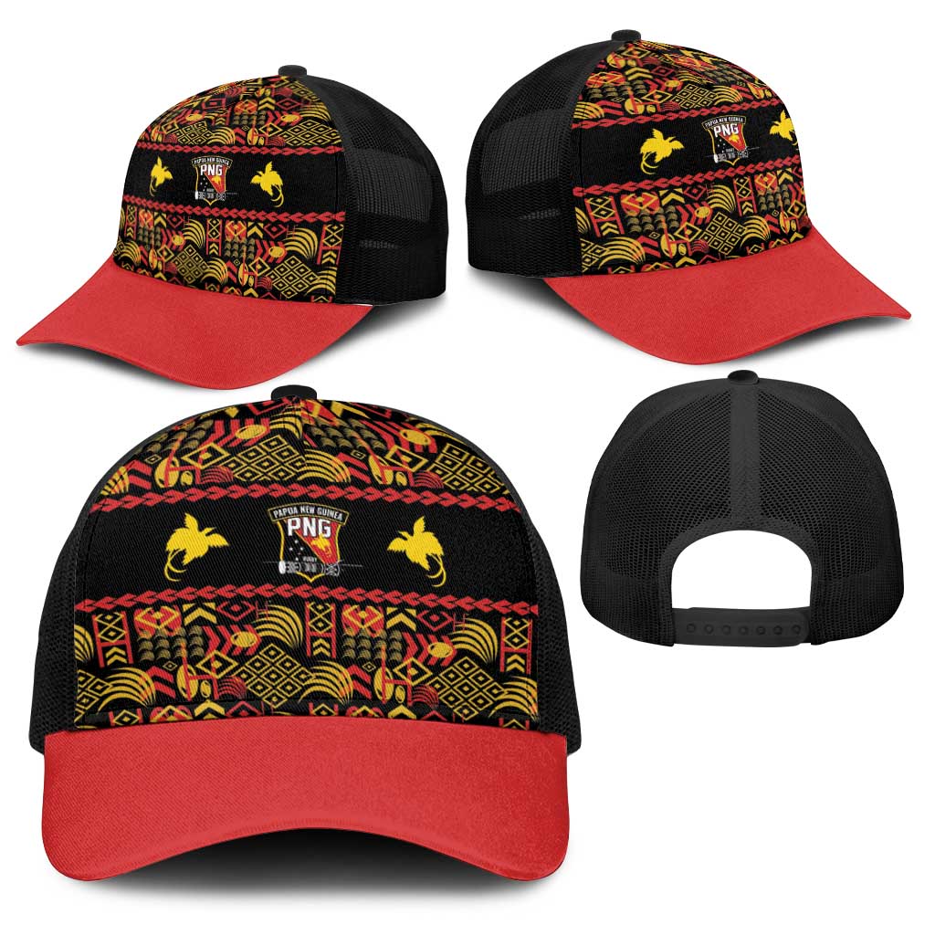 Papua New Guinea Kumuls Baseball Net Cap Bird of Paradise Black Version LT9 - Polynesian Pride