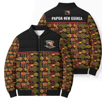 Papua New Guinea Kumuls Bomber Puffer Jacket Bird of Paradise Black Version LT9 - Polynesian Pride