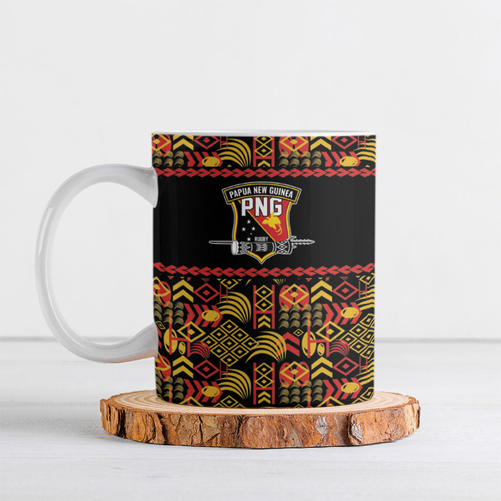 Papua New Guinea Kumuls Ceramic Mug Bird of Paradise Black Version LT9 Black - Polynesian Pride