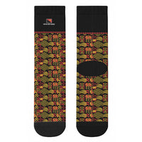 Papua New Guinea Kumuls Crew Socks Bird of Paradise Black Version LT9 - Polynesian Pride