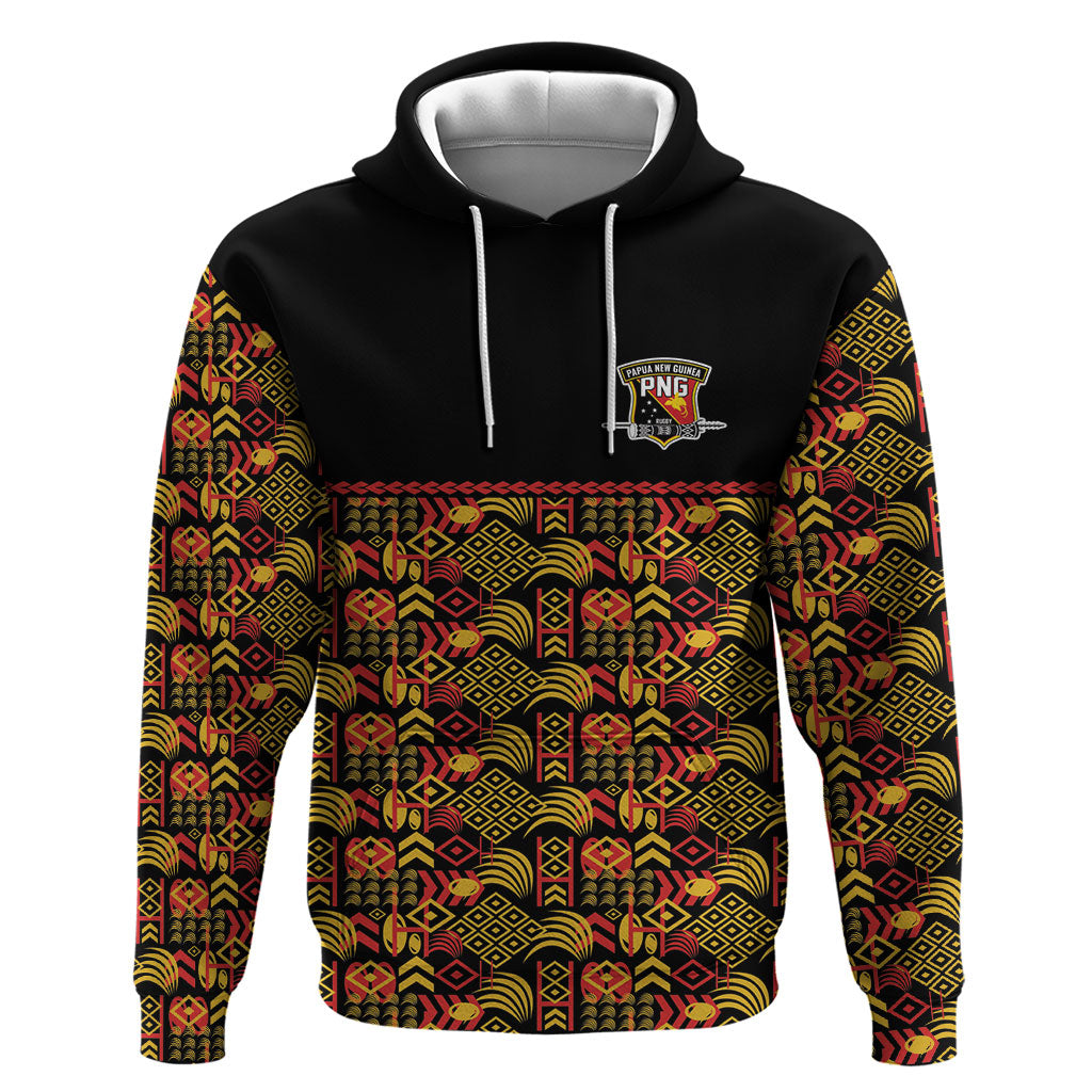 Papua New Guinea Kumuls Hoodie Bird of Paradise Black Version LT9 Pullover Hoodie Black - Polynesian Pride
