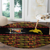 Papua New Guinea Kumuls Round Carpet Bird of Paradise Black Version LT9 - Polynesian Pride
