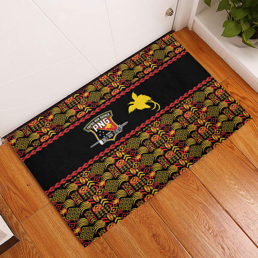 Papua New Guinea Kumuls Rubber Doormat Bird of Paradise Black Version LT9 - Polynesian Pride