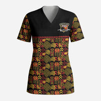 Papua New Guinea Kumuls Scrub Top Bird of Paradise Black Version LT9 Adult Black - Polynesian Pride