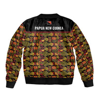 Papua New Guinea Kumuls Sleeve Zip Bomber Jacket Bird of Paradise Black Version LT9 - Polynesian Pride