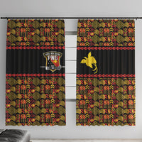 Papua New Guinea Kumuls Window Curtain Bird of Paradise Black Version LT9 With Hooks Black - Polynesian Pride