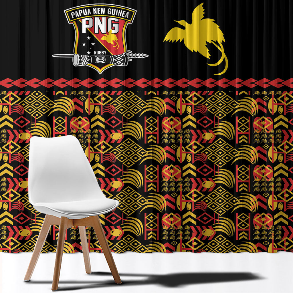 Papua New Guinea Kumuls Window Curtain Bird of Paradise Black Version LT9 - Polynesian Pride
