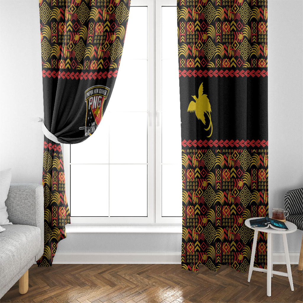 Papua New Guinea Kumuls Window Curtain Bird of Paradise Black Version LT9 - Polynesian Pride