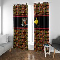 Papua New Guinea Kumuls Window Curtain Bird of Paradise Black Version LT9 With Grommets Black - Polynesian Pride