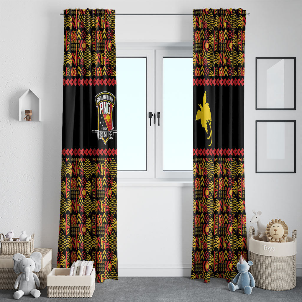 Papua New Guinea Kumuls Window Curtain Bird of Paradise Black Version LT9 - Polynesian Pride