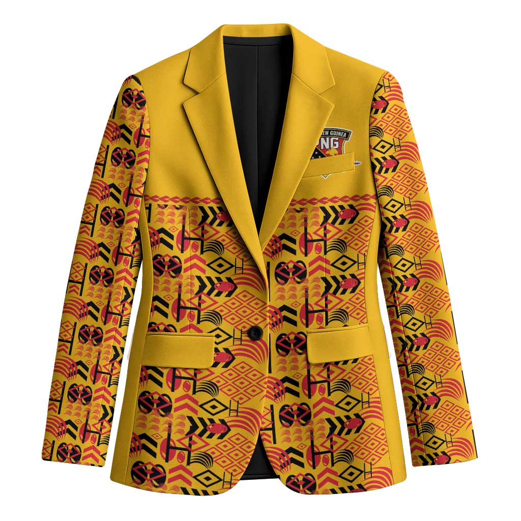 Papua New Guinea Kumuls Blazer Bird of Paradise Gold Version LT9 Unisex Gold - Polynesian Pride