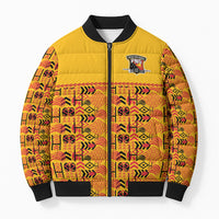 Papua New Guinea Kumuls Bomber Puffer Jacket Bird of Paradise Gold Version LT9 Unisex Gold - Polynesian Pride