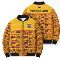 Papua New Guinea Kumuls Bomber Puffer Jacket Bird of Paradise Gold Version LT9 - Polynesian Pride