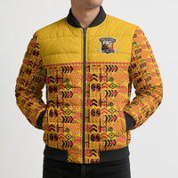 Papua New Guinea Kumuls Bomber Puffer Jacket Bird of Paradise Gold Version LT9 - Polynesian Pride