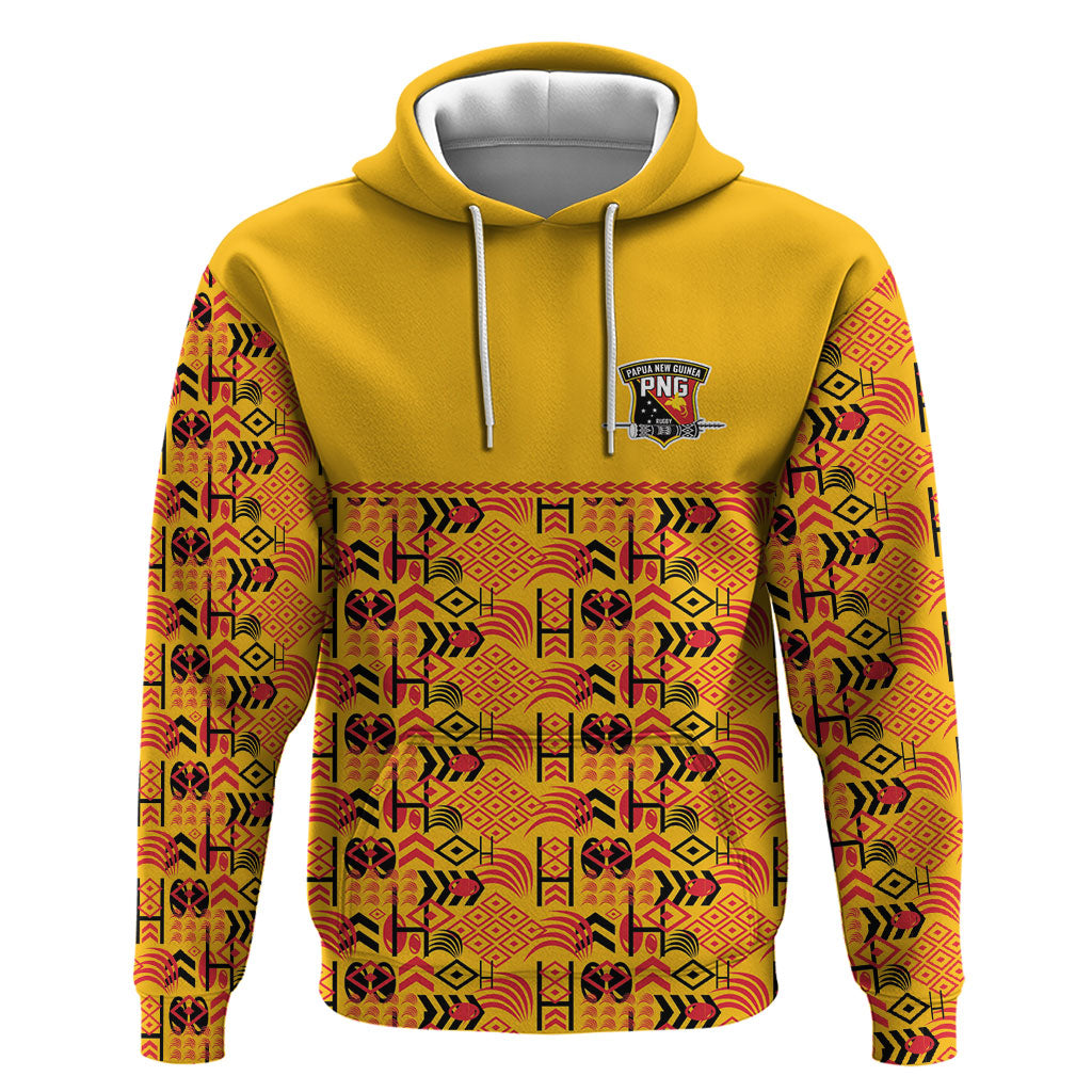 Papua New Guinea Kumuls Hoodie Bird of Paradise Gold Version LT9 Pullover Hoodie Gold - Polynesian Pride