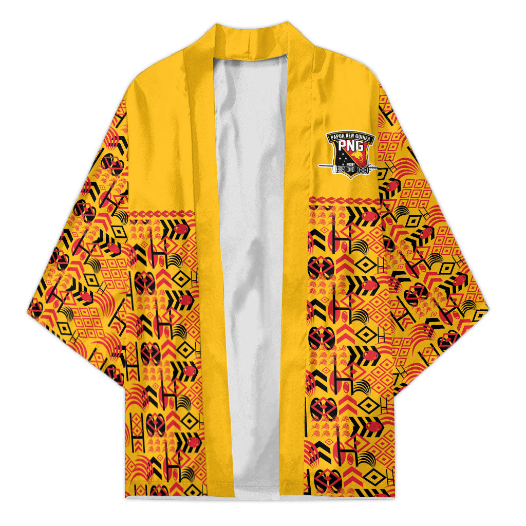 Papua New Guinea Kumuls Kimono Bird of Paradise Gold Version LT9 Unisex Gold - Polynesian Pride