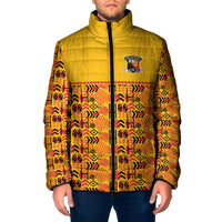 Papua New Guinea Kumuls Padded Jacket Bird of Paradise Gold Version LT9 Men Gold - Polynesian Pride