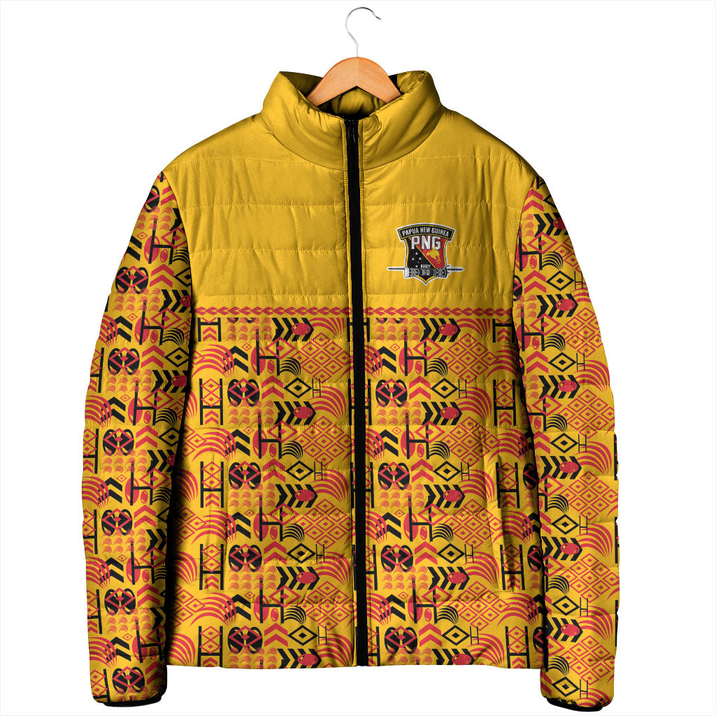 Papua New Guinea Kumuls Padded Jacket Bird of Paradise Gold Version LT9 - Polynesian Pride