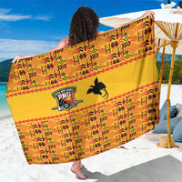 Papua New Guinea Kumuls Sarong Bird of Paradise Gold Version LT9 One Size 44 x 66 inches Gold - Polynesian Pride