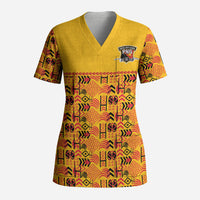 Papua New Guinea Kumuls Scrub Top Bird of Paradise Gold Version LT9 Adult Gold - Polynesian Pride
