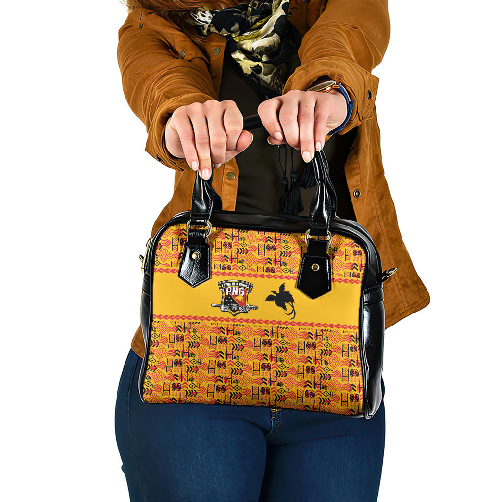 Papua New Guinea Kumuls Shoulder Handbag Bird of Paradise Gold Version LT9 One Size Gold - Polynesian Pride