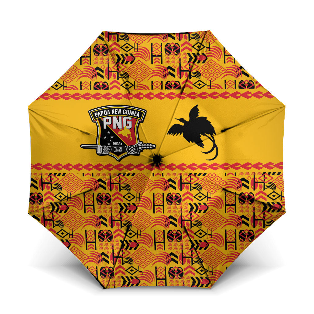 Papua New Guinea Kumuls Umbrella Bird of Paradise Gold Version LT9 One Size Folded 11.42 inch Opened Diameter 37.4 inch Gold - Polynesian Pride