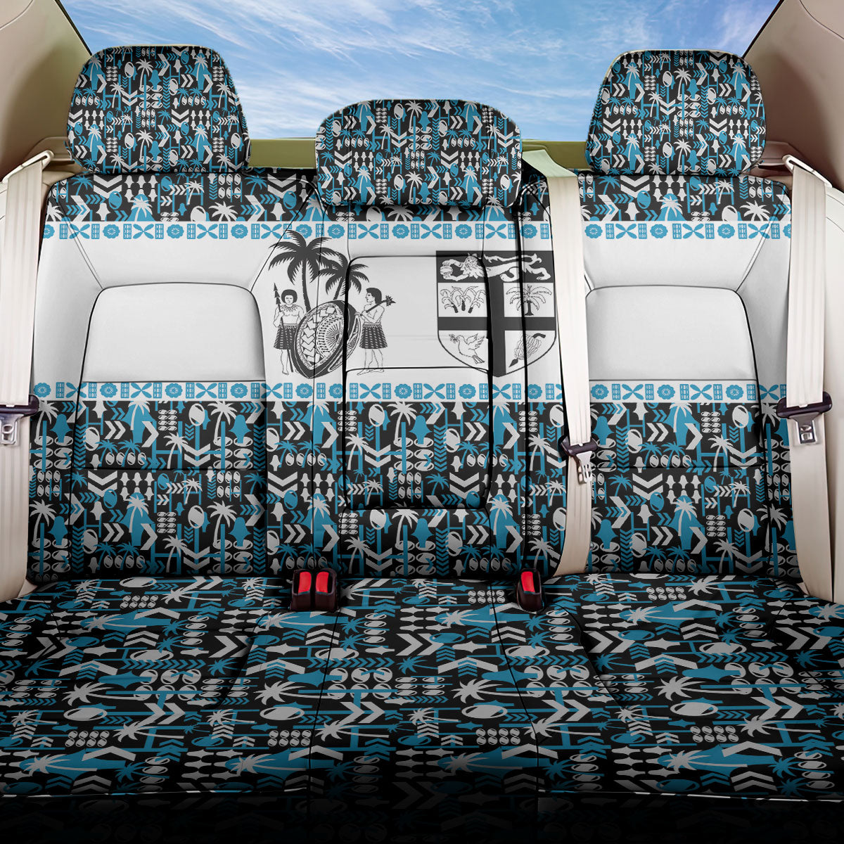 Fiji Bati Back Car Seat Cover Bati Island Warrior Geometry
