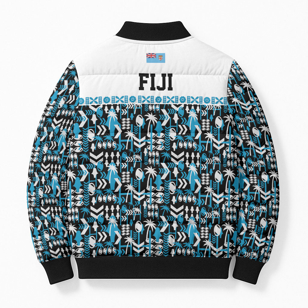 Fiji Bati Bomber Puffer Jacket Bati Island Warrior Geometry LT9 - Polynesian Pride