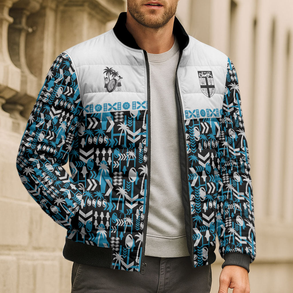 Fiji Bati Bomber Puffer Jacket Bati Island Warrior Geometry LT9 - Polynesian Pride
