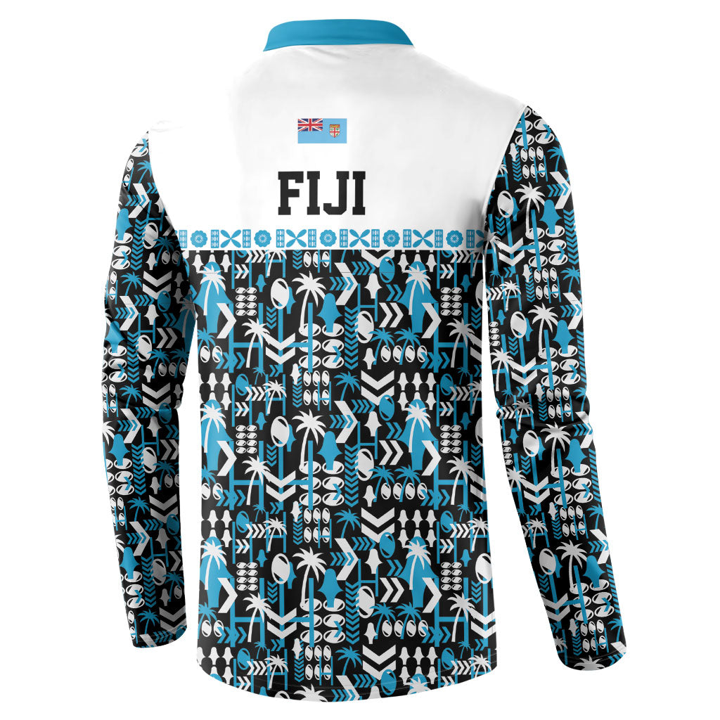 Fiji Bati Button Sweatshirt Bati Island Warrior Geometry