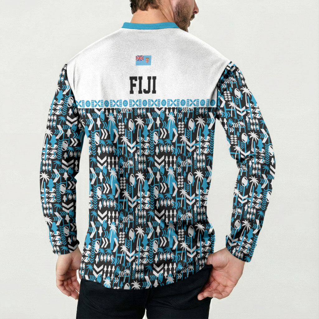 Fiji Bati Button Sweatshirt Bati Island Warrior Geometry