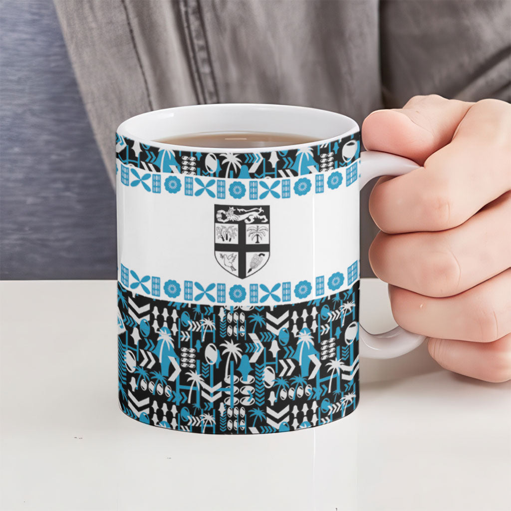 Fiji Bati Ceramic Mug Bati Island Warrior Geometry LT9 - Polynesian Pride