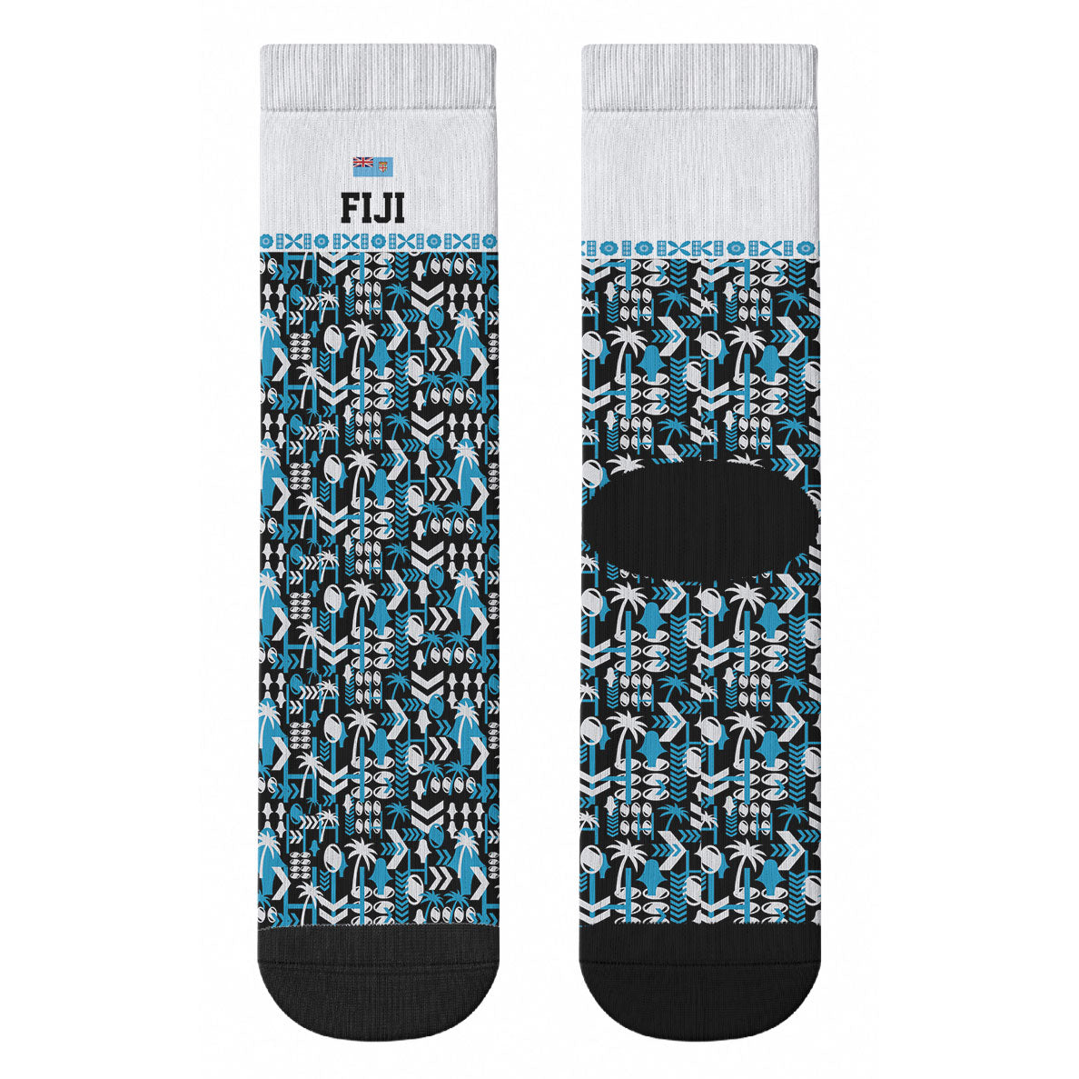 Fiji Bati Crew Socks Bati Island Warrior Geometry