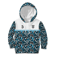 Fiji Bati Kid Hoodie Bati Island Warrior Geometry LT9 Hoodie Blue - Polynesian Pride