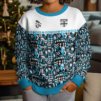 Fiji Bati Kid Ugly Christmas Sweater Bati Island Warrior Geometry LT9 - Polynesian Pride