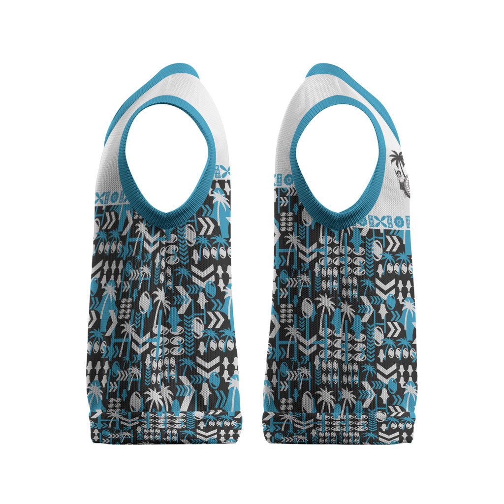 Fiji Bati Christmas Knitted V-Neck Vest Bati Island Warrior Geometry LT9 - Polynesian Pride