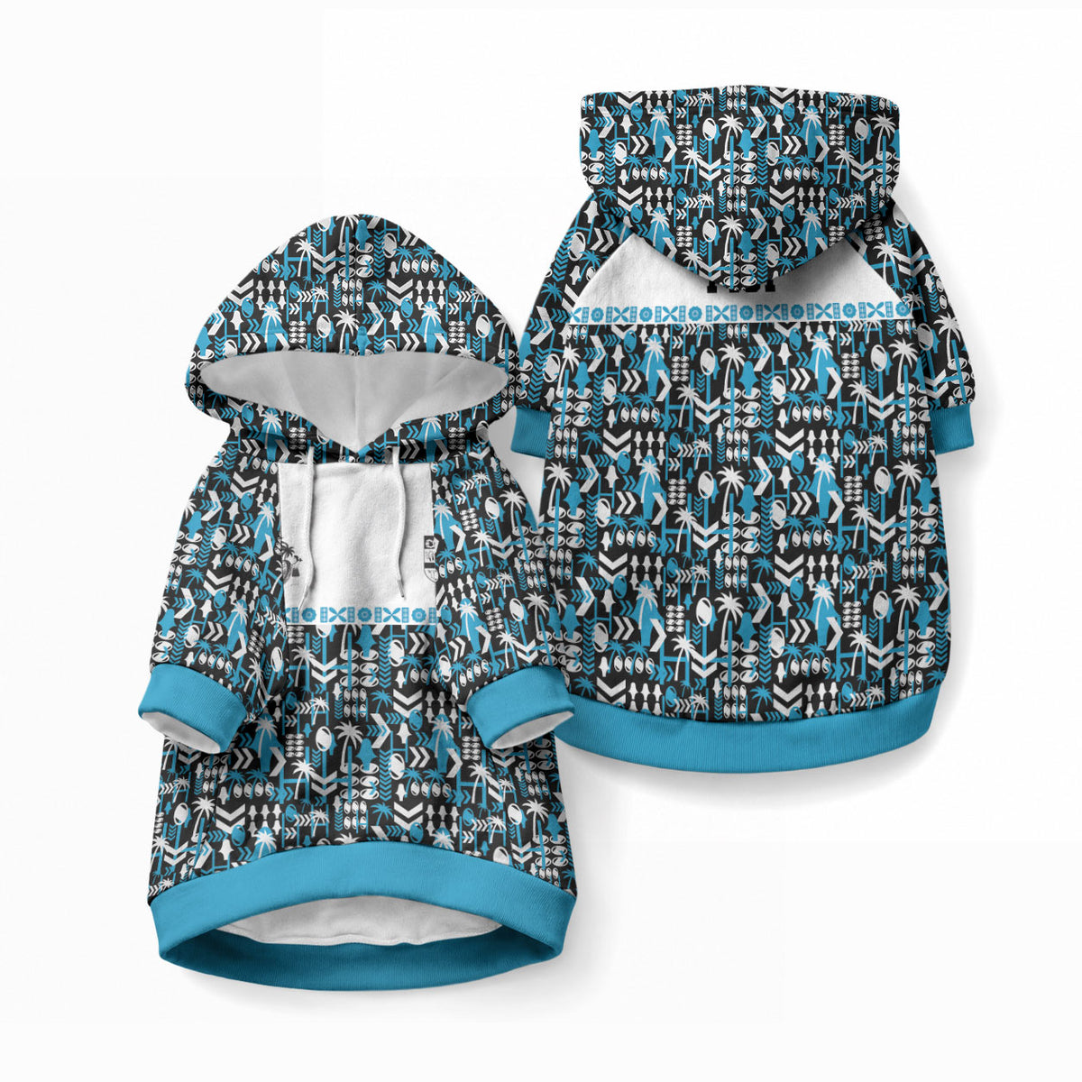 Fiji Bati Pet Hoodie Bati Island Warrior Geometry