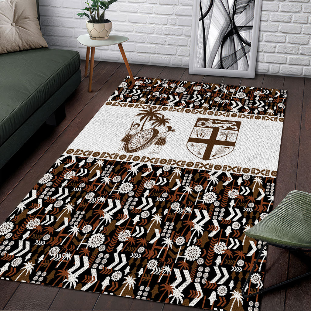 Fiji Bati Area Rug Masi-inspired Tapa Pattern