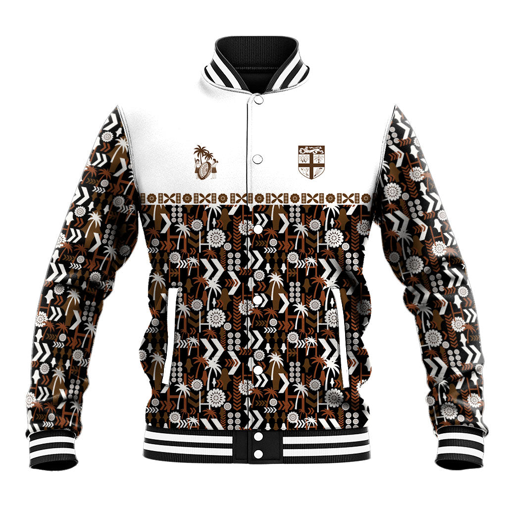Fiji Bati Baseball Jacket Masi-inspired Tapa Pattern