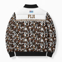 Fiji Bati Bomber Puffer Jacket Masi-inspired Tapa Pattern LT9 - Polynesian Pride