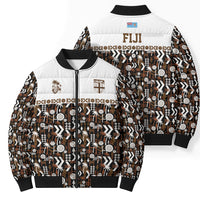 Fiji Bati Bomber Puffer Jacket Masi-inspired Tapa Pattern LT9 - Polynesian Pride
