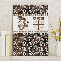 Fiji Bati Canvas Wall Art Masi-inspired Tapa Pattern LT9 Without Frame Brown - Polynesian Pride