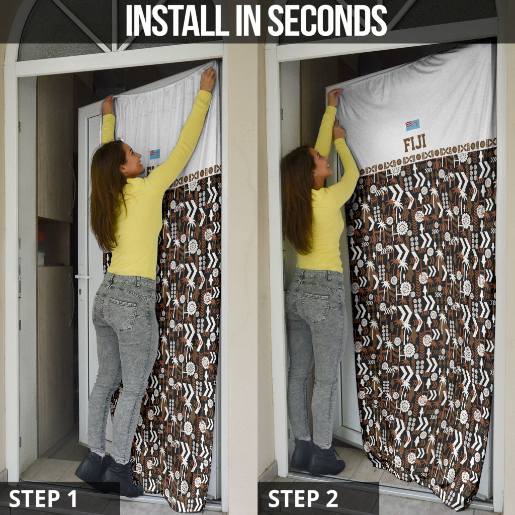 Fiji Bati Door Cover Masi-inspired Tapa Pattern