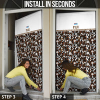 Fiji Bati Door Cover Masi-inspired Tapa Pattern