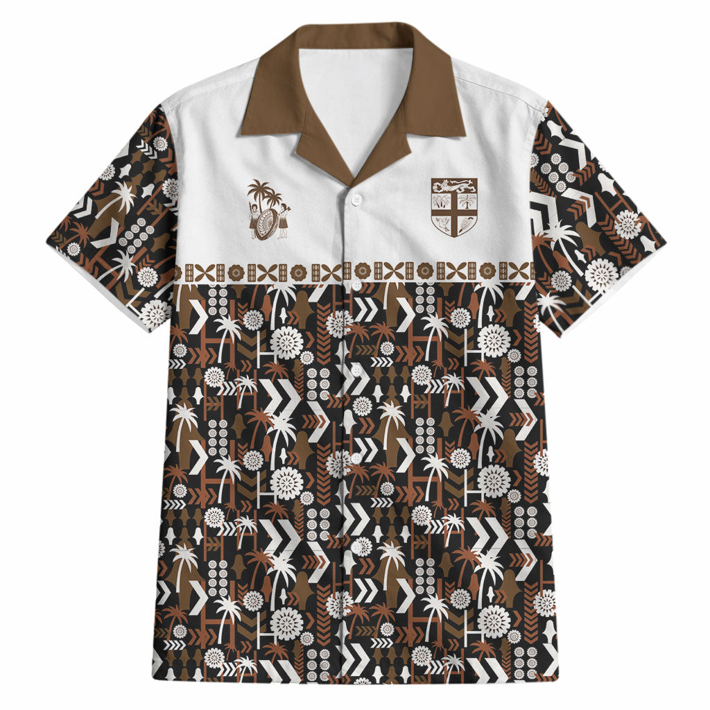 Fiji Bati Hawaiian Shirt Masi-inspired Tapa Pattern LT9 Brown - Polynesian Pride