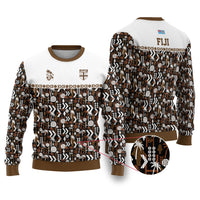 Fiji Bati Ugly Christmas Sweater Masi-inspired Tapa Pattern LT9 Brown - Polynesian Pride