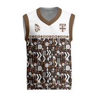 Fiji Bati Christmas Knitted V-Neck Vest Masi-inspired Tapa Pattern