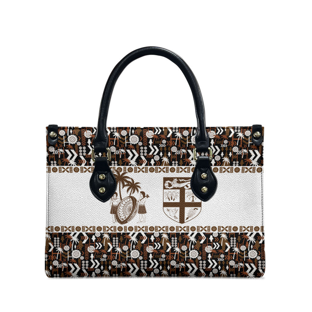 Fiji Bati Leather Bag Masi-inspired Tapa Pattern LT9 - Polynesian Pride