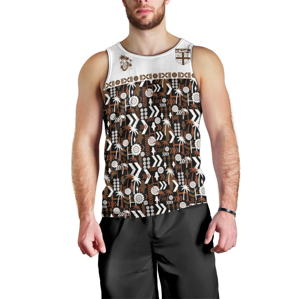 Fiji Bati Men Tank Top Masi-inspired Tapa Pattern LT9 - Polynesian Pride